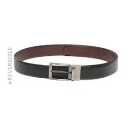 Men Textured Reversible Wide Belt with Buckle Closure-image-38