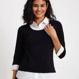 Twofer Spread-Collar T-Shirt-image-78