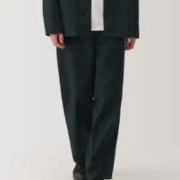 Kapok Blend Canvas Wide-Fit Pants-image-17