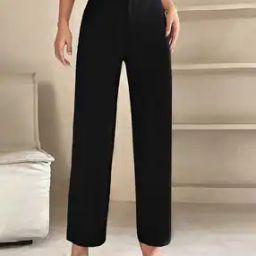 Women Relaxed Fit Flat-Front Trousers-picture-49