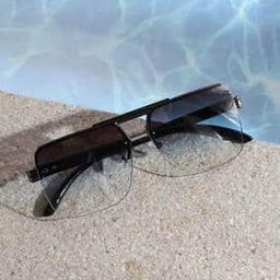 Rectangular Shaped Metal Frame Sunglasses-image-72