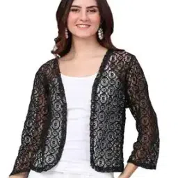 Women Self-design Short Shrug-26