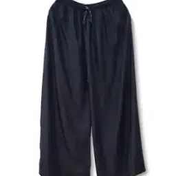 Women Relaxed Fit Palazzos with Elasticated Drawstring Waistband -image-8