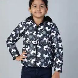 Girls Unicorn Print Hooded Jacket with Slip Pockets-picture-33