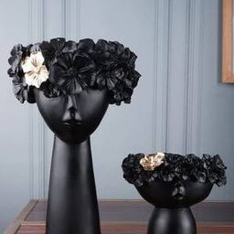 Black Flower Pot Decor Showpieces-image-14