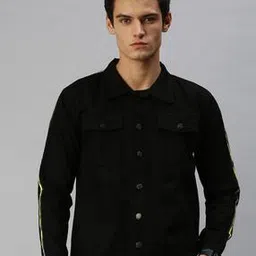Denim Jacket with Button Closure-image-22