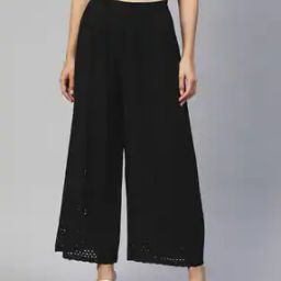 Embroidered Palazzos with Elasticated Waist-picture-9