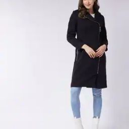 Solid  Side Zipper Long Jacket-image-21