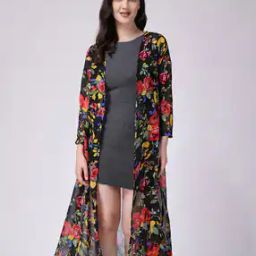 Floral Print Open-Front Shrug-14