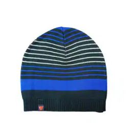 Men Striped Beanie with Ribbed Hem-picture-1