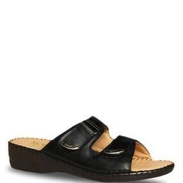 Slip-On Flat Sandals with Velcro Detail-image-21