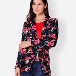 Floral Print Front-Open Shrug-13