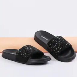 Women Embellished Slip-On Slide Flip-Flops-53