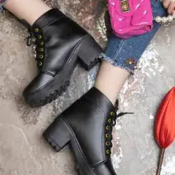 Ankle-Length Boots with Lace-Fastening-picture-29
