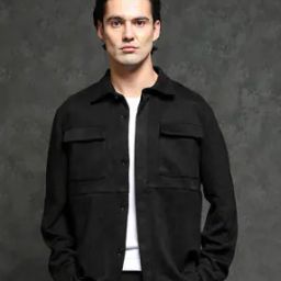 Men Regular Fit Bomber Jacket-image-4