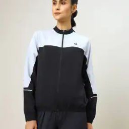 Women Slim Fit Colourblock Jacket-image-95