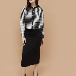 Women Stripes Cardigan-image-86