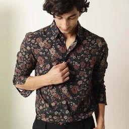 rare rabbit Men Floral Regular Fit Shirt with Spread Collar-picture-8
