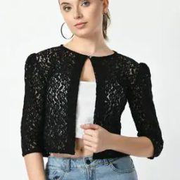 Women Lace Loose Fit Shrug-21