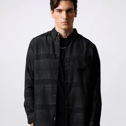Striped Shirt with Patch Pocket-image-43