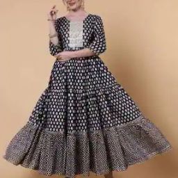 Floral Print Flared Kurta-image-8
