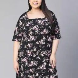 Floral Printed Fit & Flare Dress-image-55
