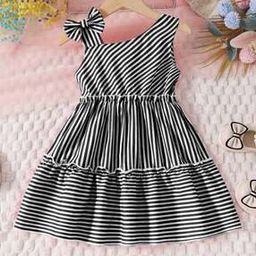 Girls Stripes Fit and Flare Dress-53