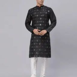  Men Regular Fit Embroidery Long KurtaEmbellished Long Kurta-33