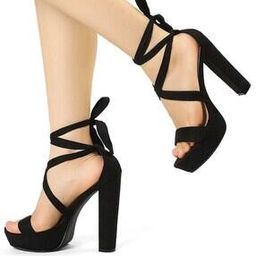 Strappy Open-Toe Chunky Heeled Sandals-image-42