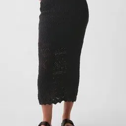 Women Pull-on Crochet Midi Skirt-image-62