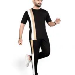 Men Colourblock T-Shirt & Pants Lounge Sets-picture-38
