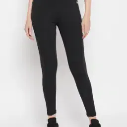 Women Fitted Track Pants with Elasticated Waist-image-1