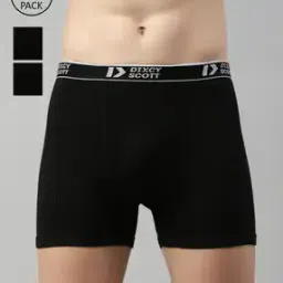 Pack of 3 Cotton Trunks with Brand Waistband-image-24