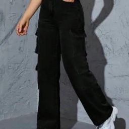 Wide Jeans with Insert Pockets-image-36