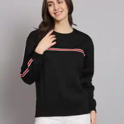 Striped Crew-Neck Sweatshirt with Ribbed Hem-picture-23
