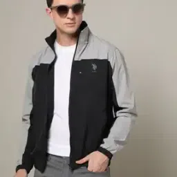 u.s. polo assn. Men Colourblock Regular Fit Wind cheater Jacket-picture-25