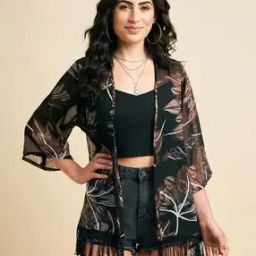 Floral Print Georgette Shrug-17