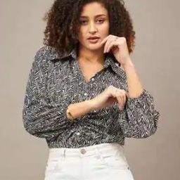 Women Relaxed Fit Spread Collar Shirt  -image-39