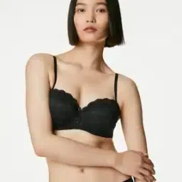 Lace Underwired Balconette Bra-image-62
