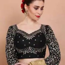 Women Embroidery Back Open Blouse-picture-31