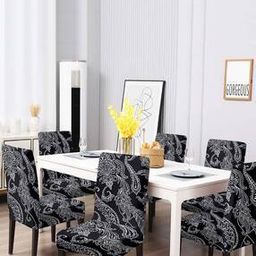 Pack of 6 Abstract Print Chair Slip Covers-image-57