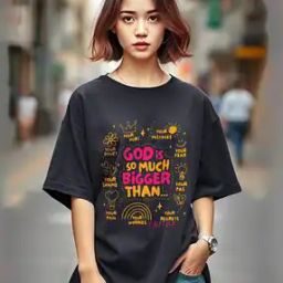  Women Oversized Fit Cotton Graphic T-shirt-image-84