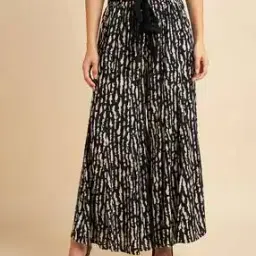 Printed Palazzos with Elasticated Drawstring Waist-picture-49