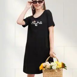 Women Graphic Print Cotton Nightshirt-27
