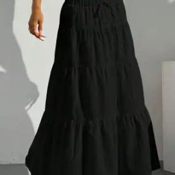 Women Striped Flared Skirt with Elasticated Waist-image-74