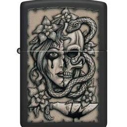 Zippo Gory Tattoo Design Black Matte Windproof Lighter-34