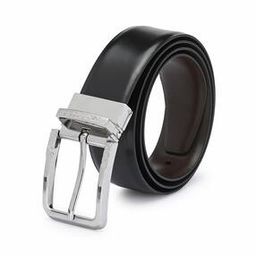Textured Leather Belt with Buckle Closure-image-81