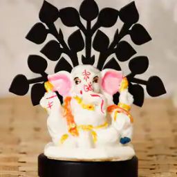 Decorative Lord Ganesha Idol with Wooden Tree Base-21