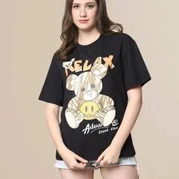 fabflee x ag Women Graphic Print Oversized Crew-Neck T-Shirt-picture-14