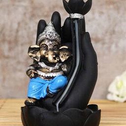 Lord Ganesha Smoke Backflow Cone Incense Holder Decorative Showpiece with 10 free Smoke Backflow Scented Cone Incenses-image-25
